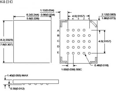 EBGA24 ic socket for wellon programer 1_0mm pitch BGA24